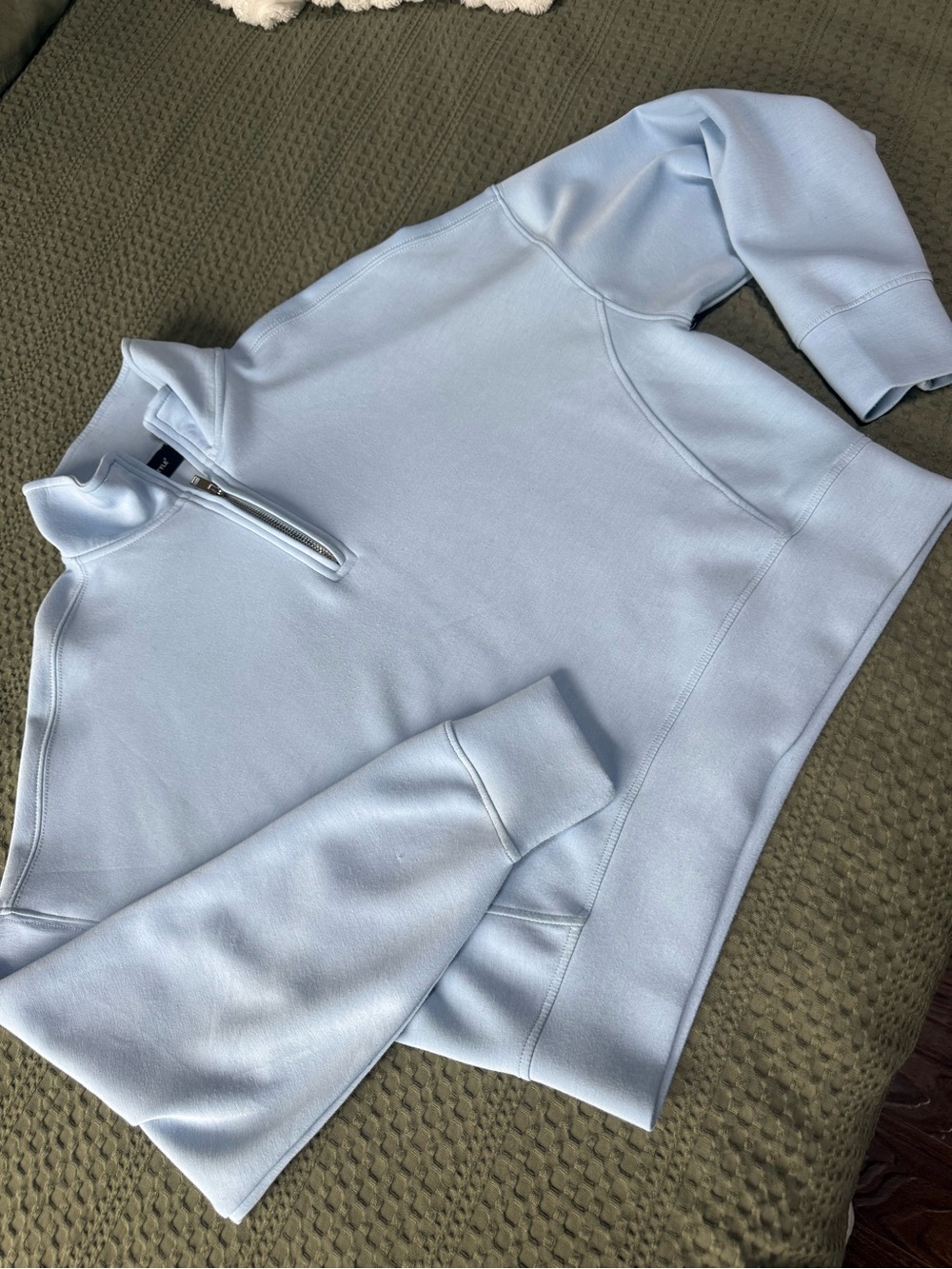 RD Style Light Blue Quarter-Zip Turtleneck Sweater